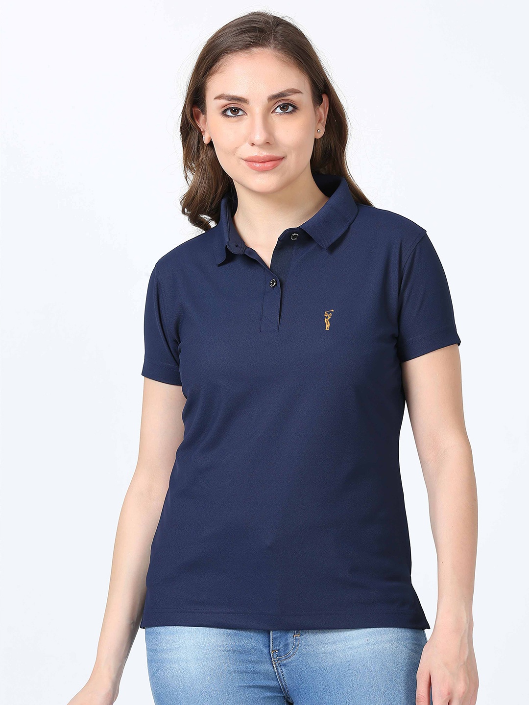 

STELLERS Polo Collar Dry Fit T-shirt, Navy blue