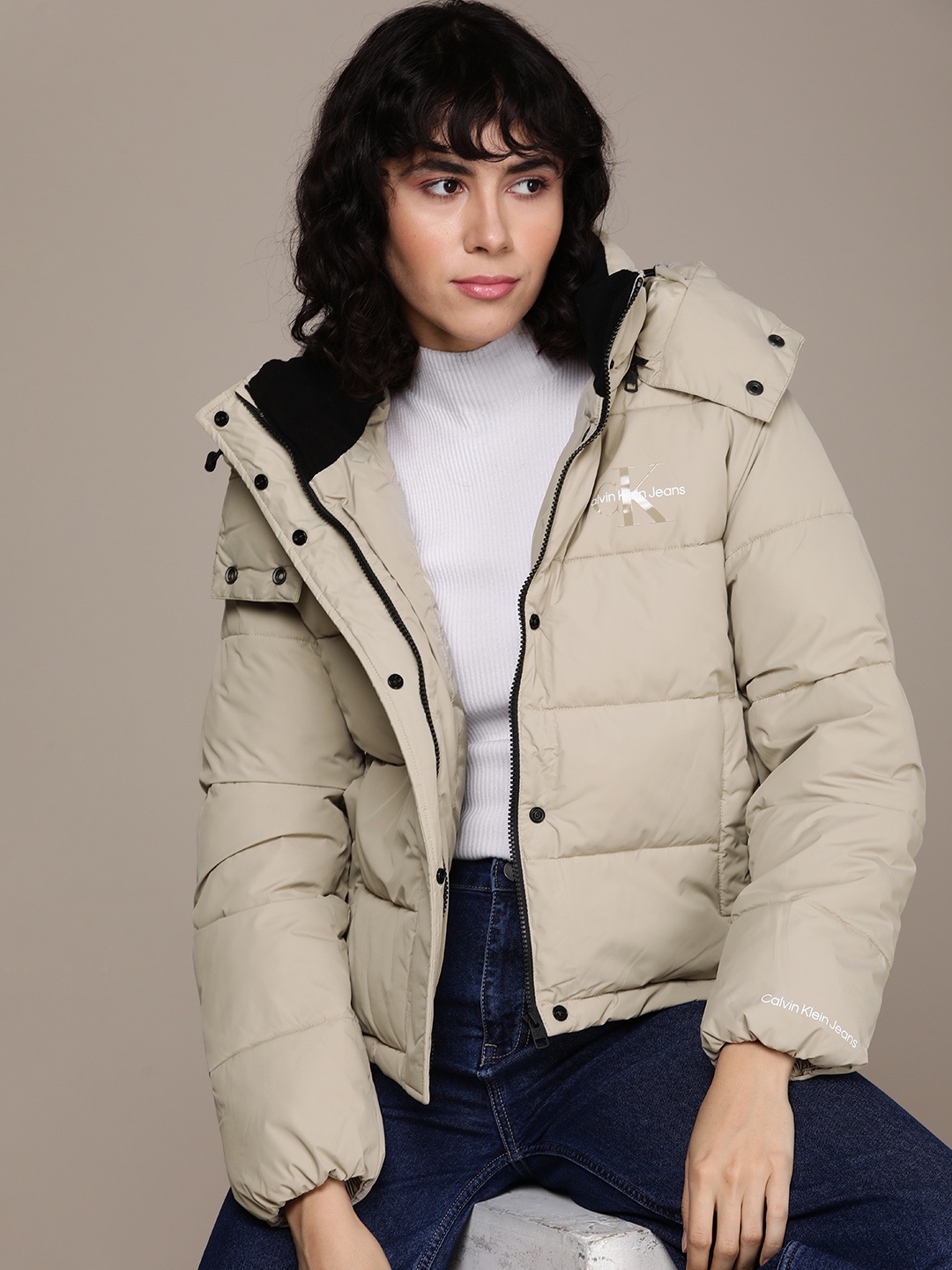 

Calvin Klein Jeans Puffer Jacket, Beige