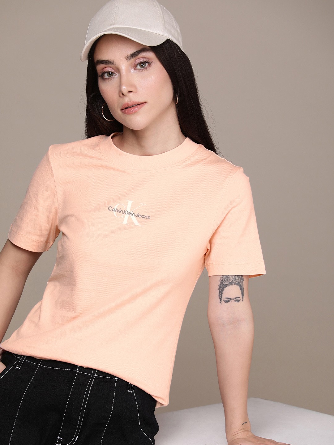 

Calvin Klein Jeans Printed Pure Cotton T-shirt, Pink