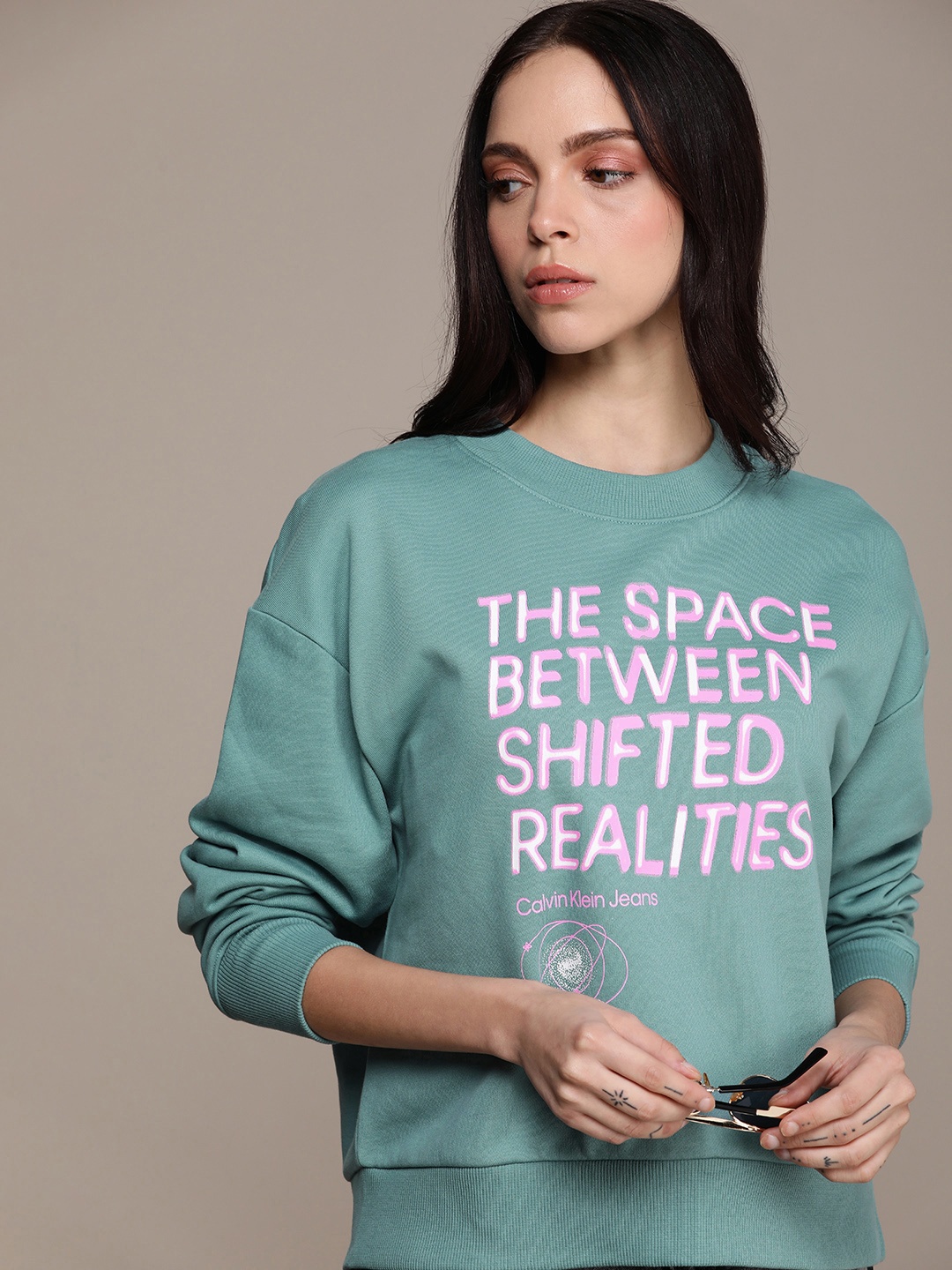

Calvin Klein Jeans Pure Cotton Printed Sweatshirt, Green