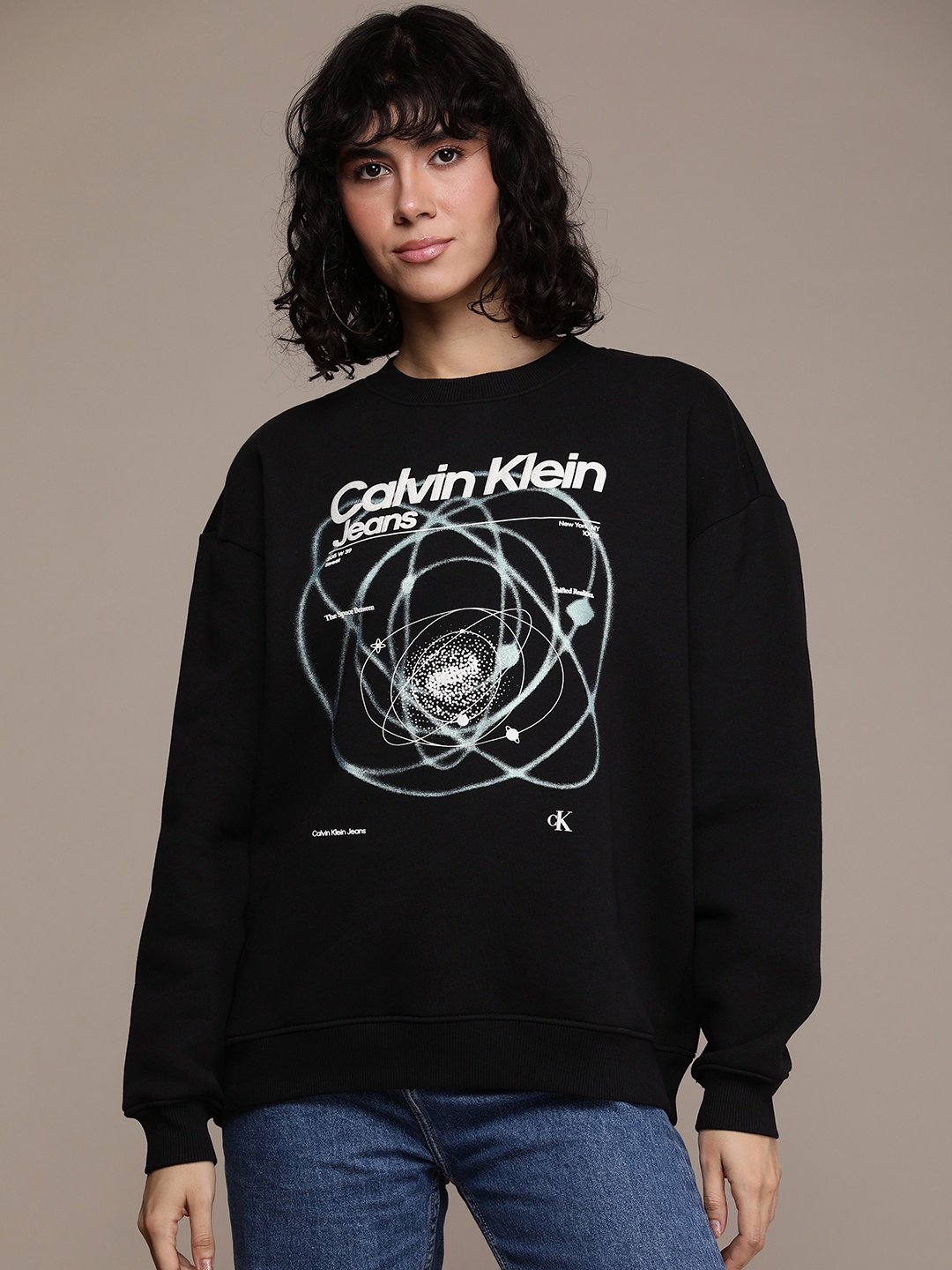 

Calvin Klein Jeans Graphic Printed Sweatshirt, Black