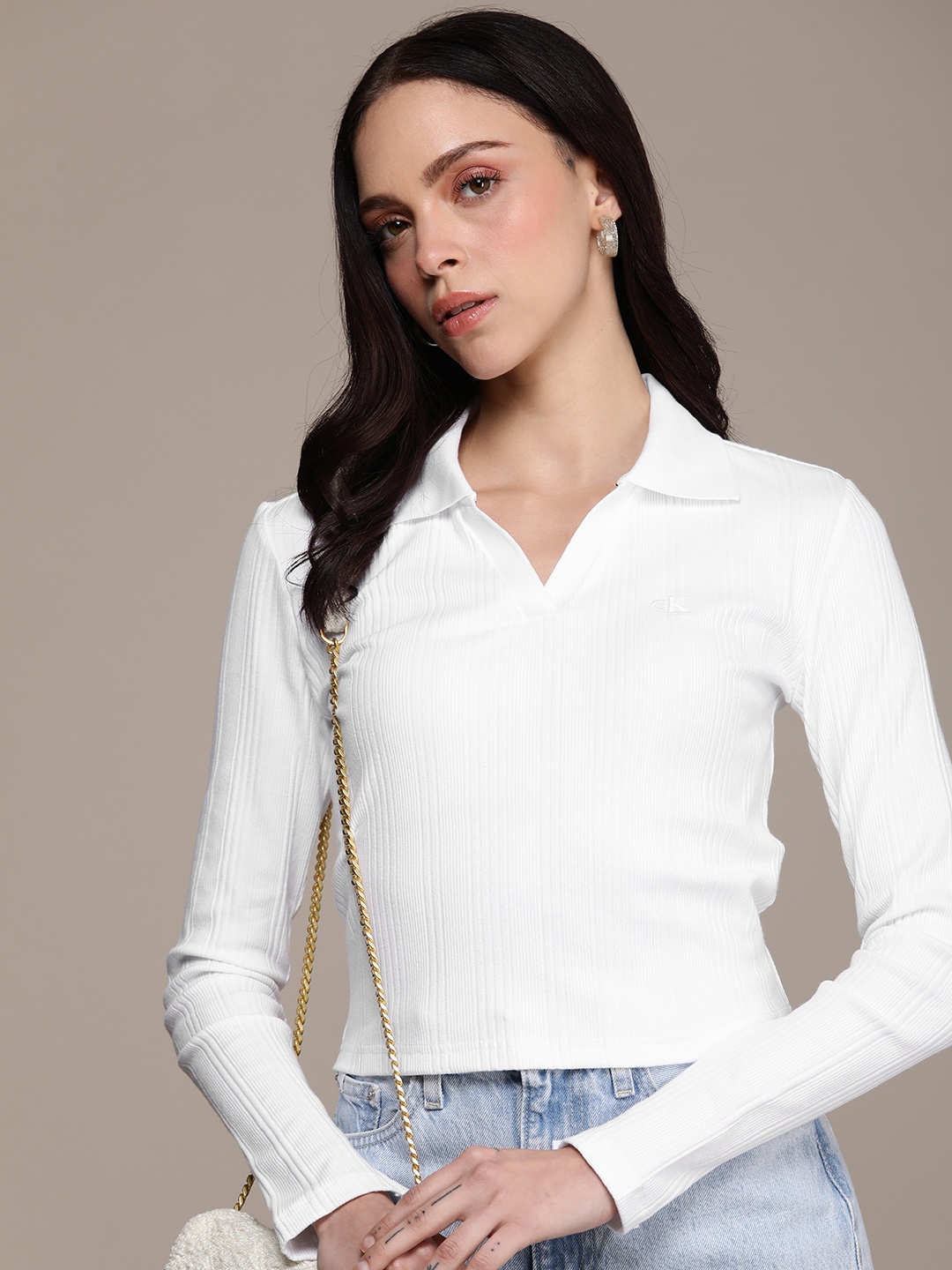 

Calvin Klein Jeans Polo Collar Slim Fit T-shirt, White