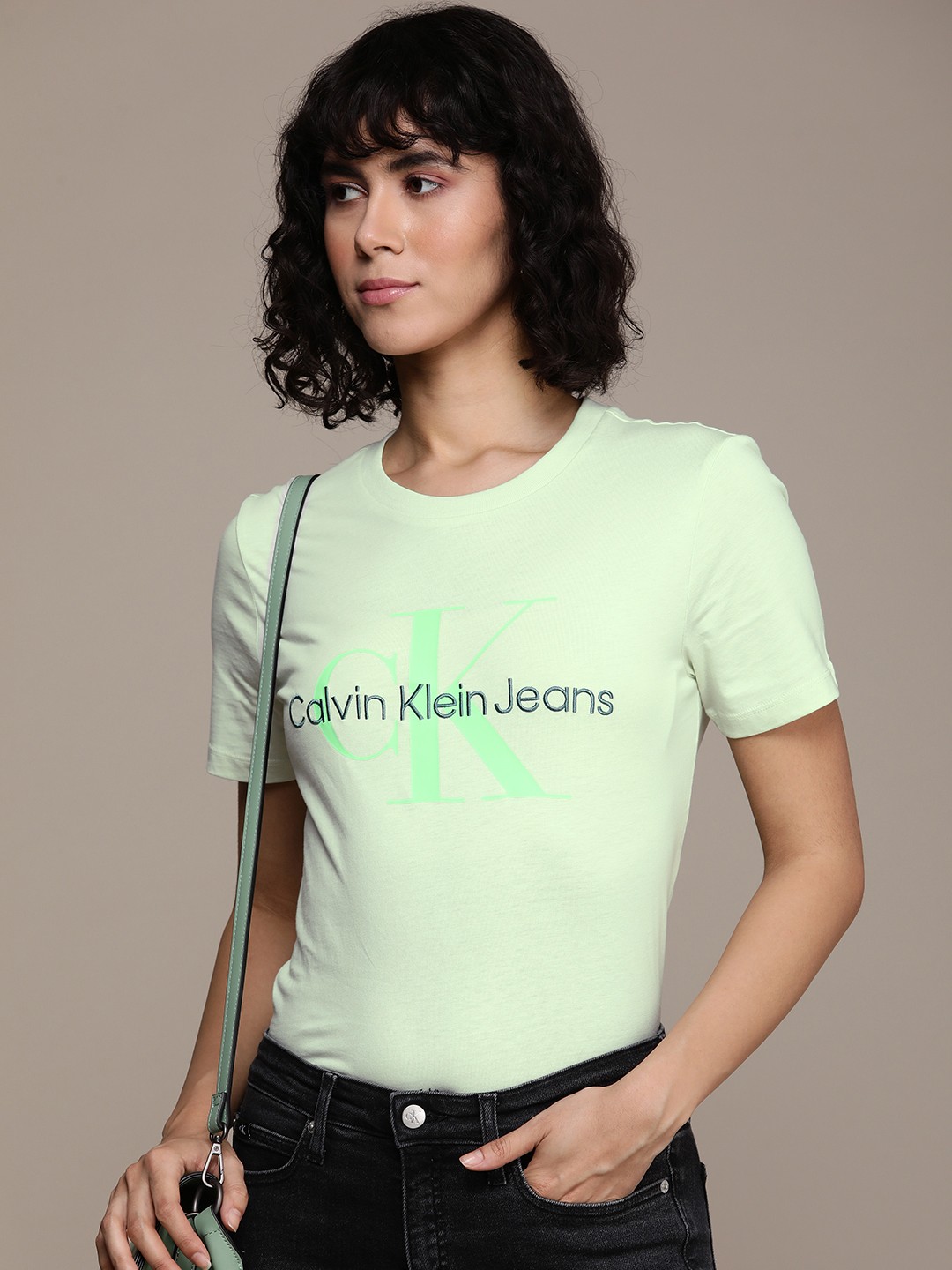 

Calvin Klein Jeans Printed Pure Cotton T-shirt, Green