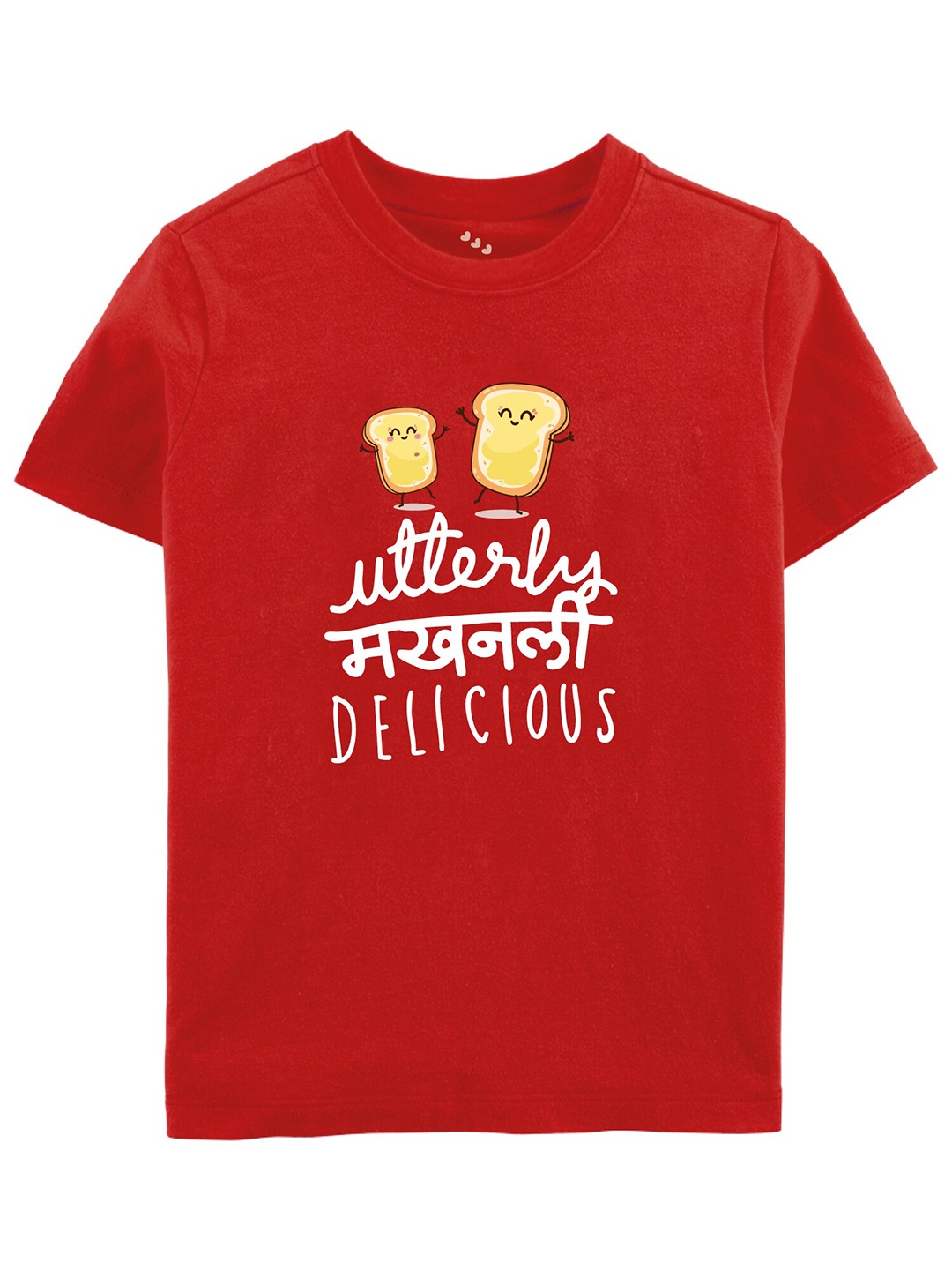

Zeezeezoo Kids Typography Printed Pure Cotton T-shirt, Red