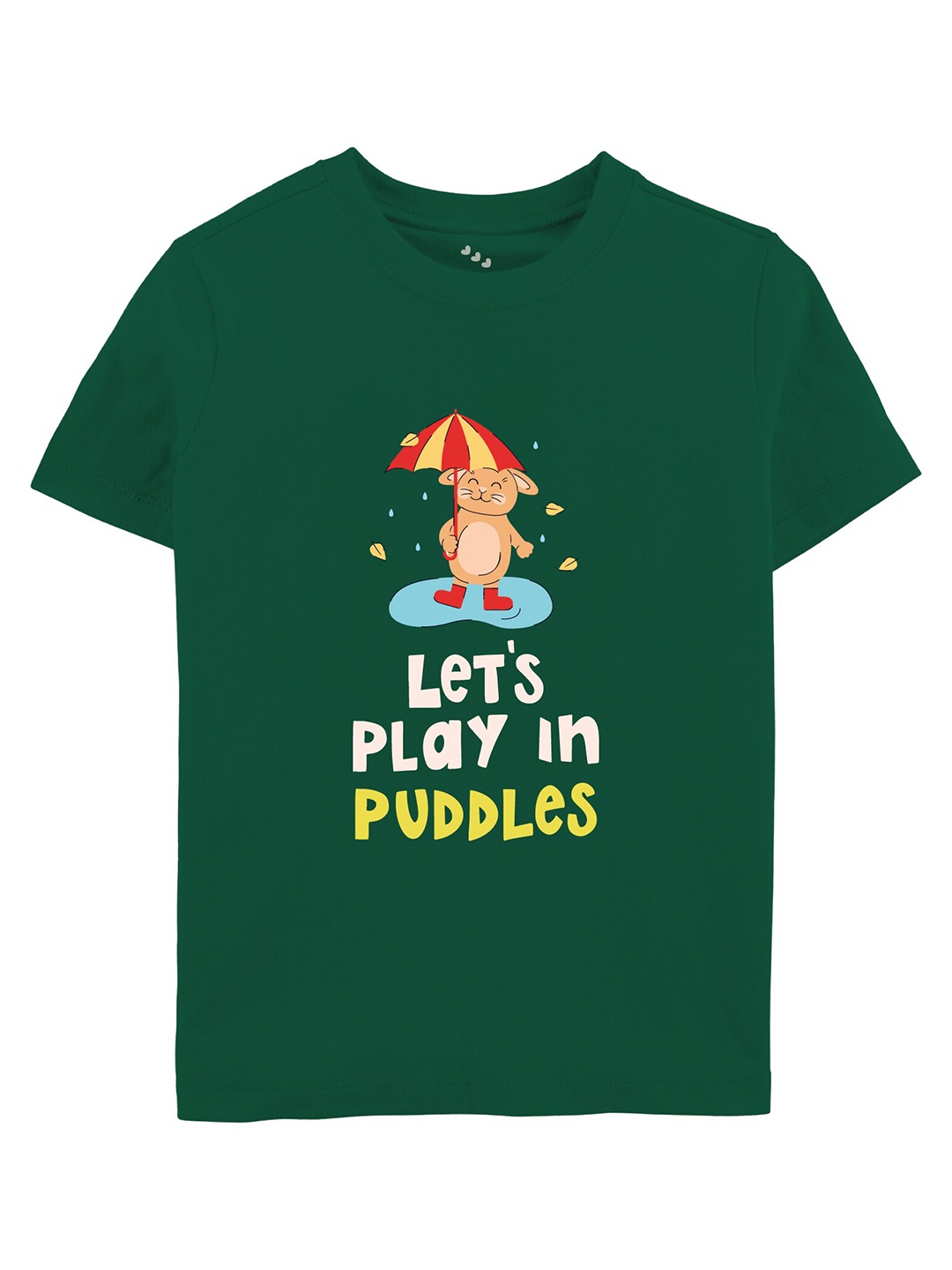 

Zeezeezoo Kids Typography Printed Pure Cotton T-Shirt, Green
