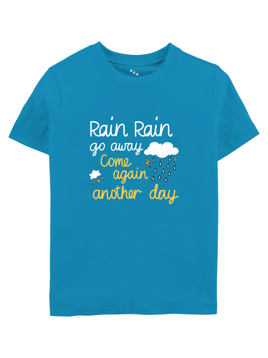 Zeezeezoo Kids Typography Printed Cotton T-shirt, Blue