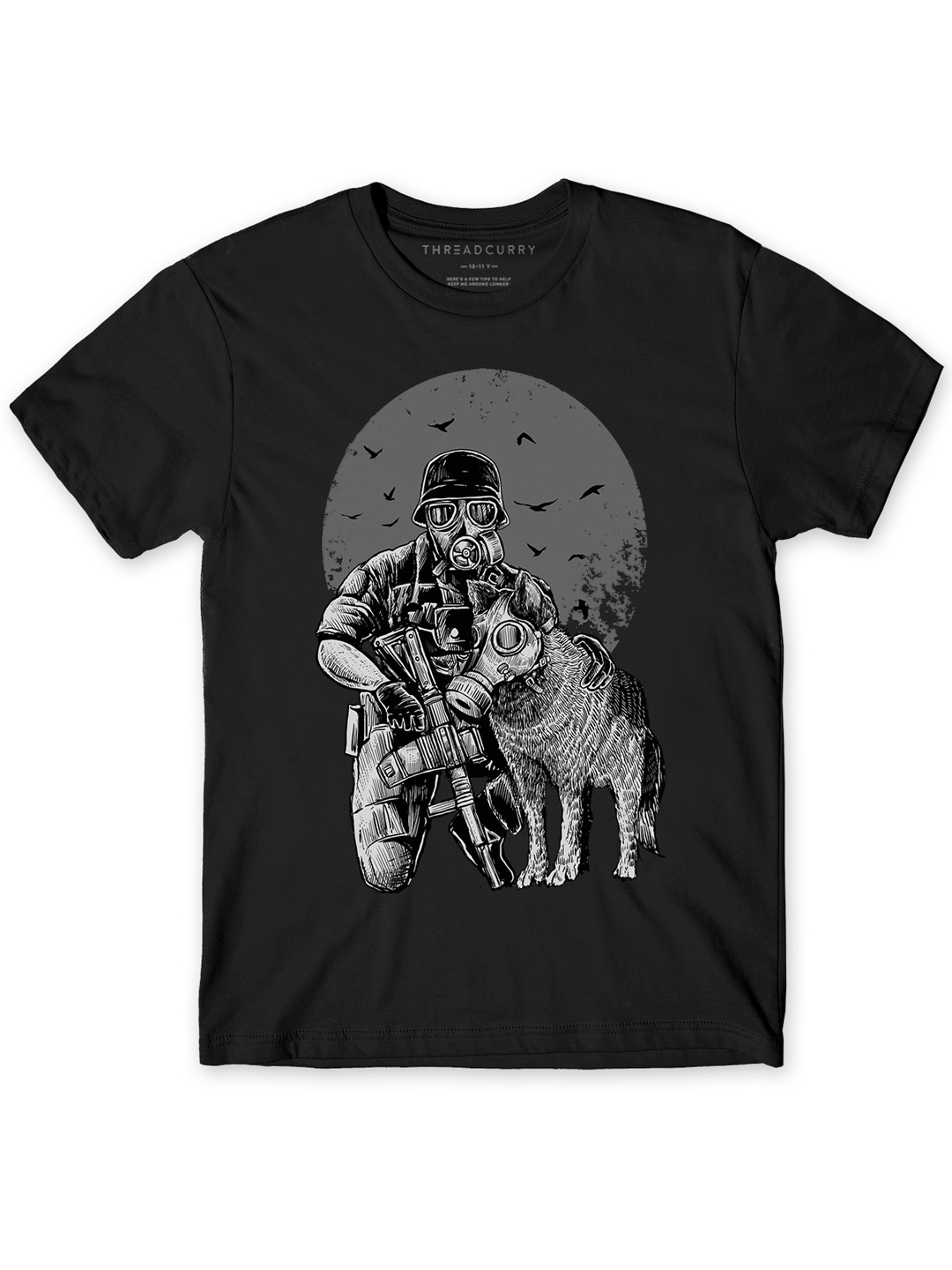 

THREADCURRY Boys Graphic Printed Cotton T-shirt, Black