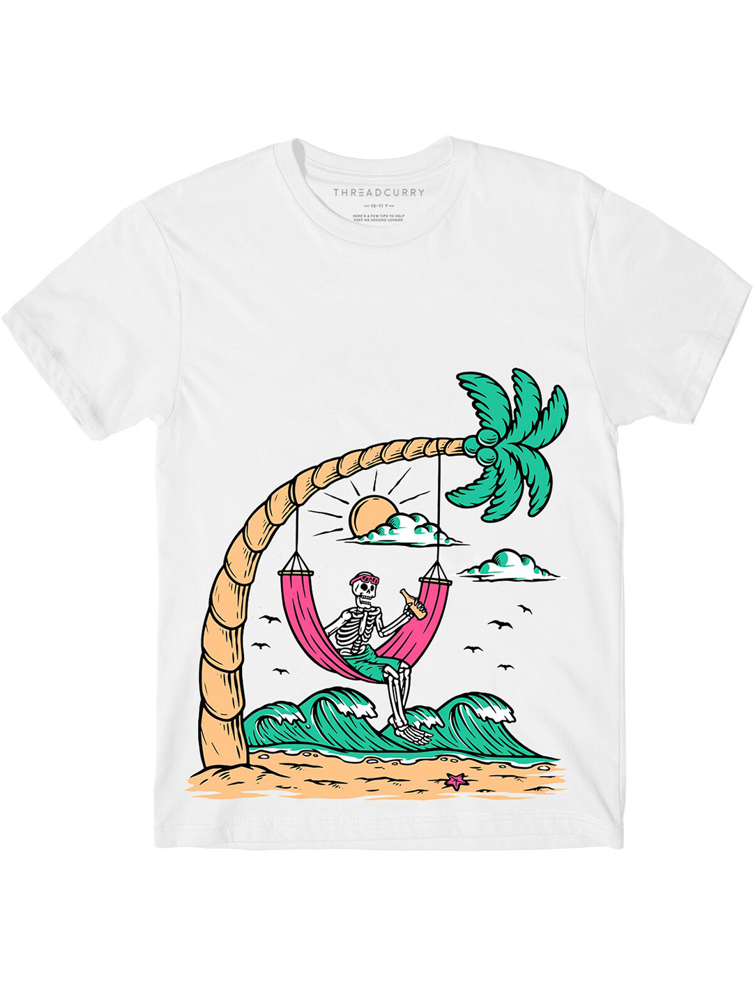 

THREADCURRY Boys Graphic Printed Knitted Cotton T-Shirt, White