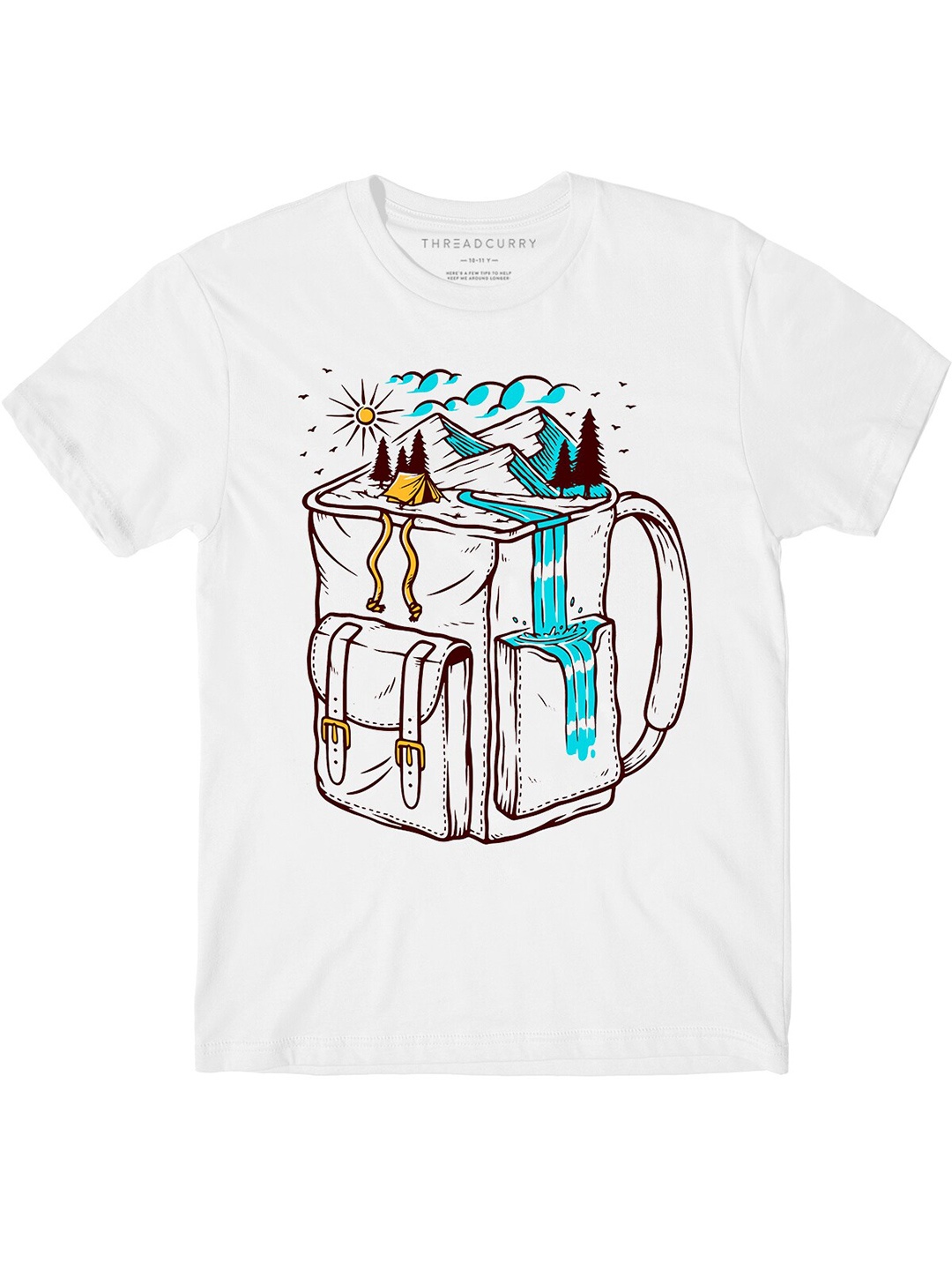 

THREADCURRY Boys Graphic Printed Cotton T-shirt, White