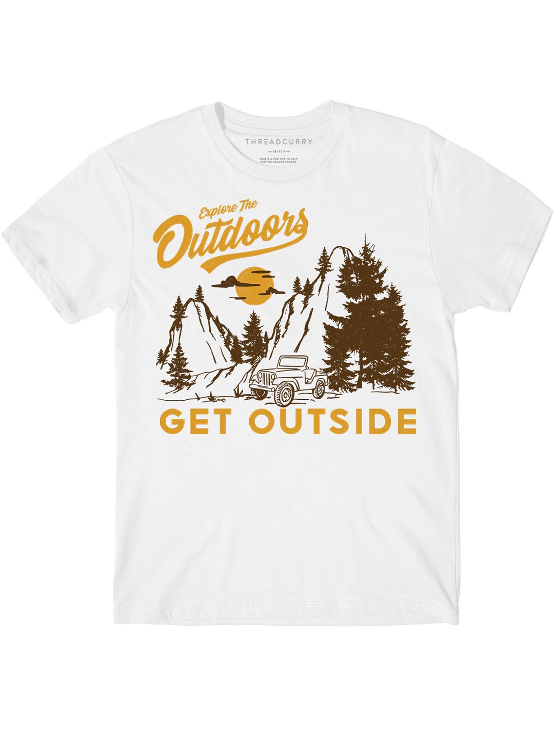 

THREADCURRY Boys Graphic Printed Cotton T-shirt, White