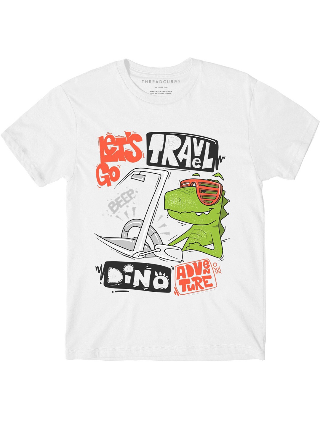 

THREADCURRY Boys Graphic Printed Cotton T-shirt, White