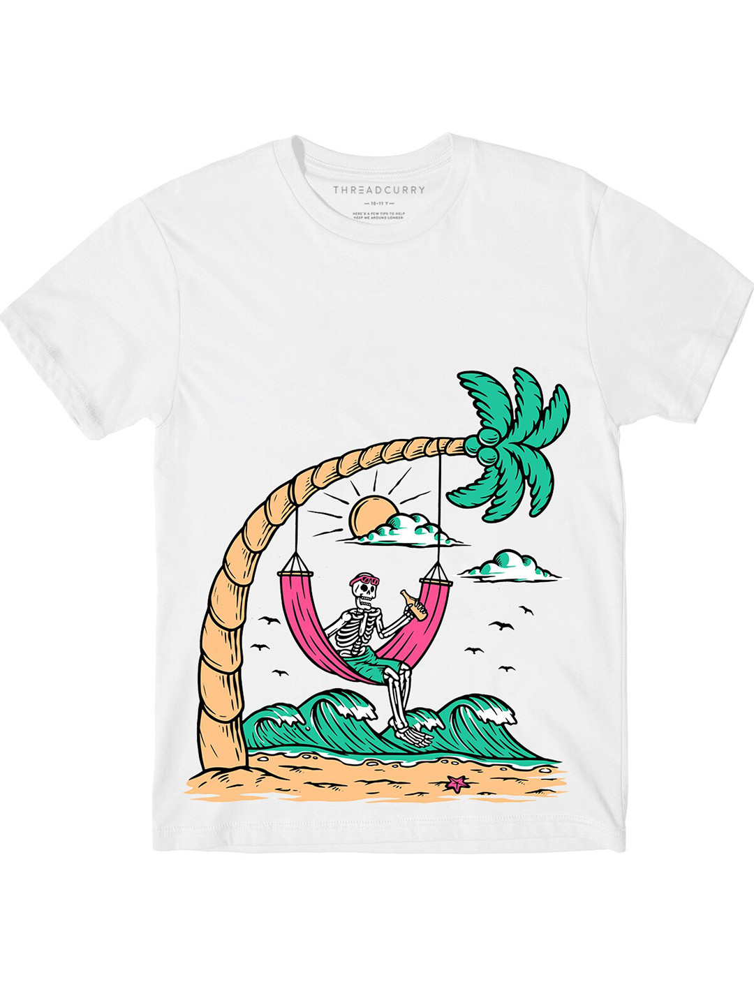 

THREADCURRY Boys Graphic Printed Cotton T-shirt, White