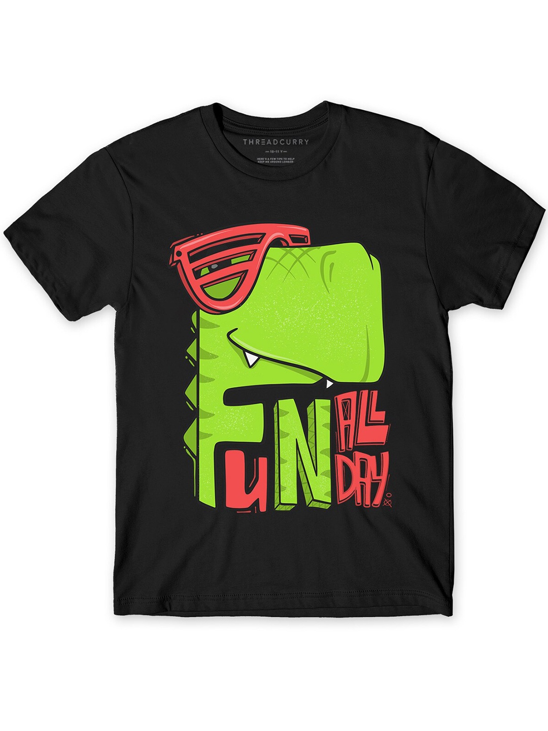 

THREADCURRY Boys Graphic Printed Cotton T-shirt, Black