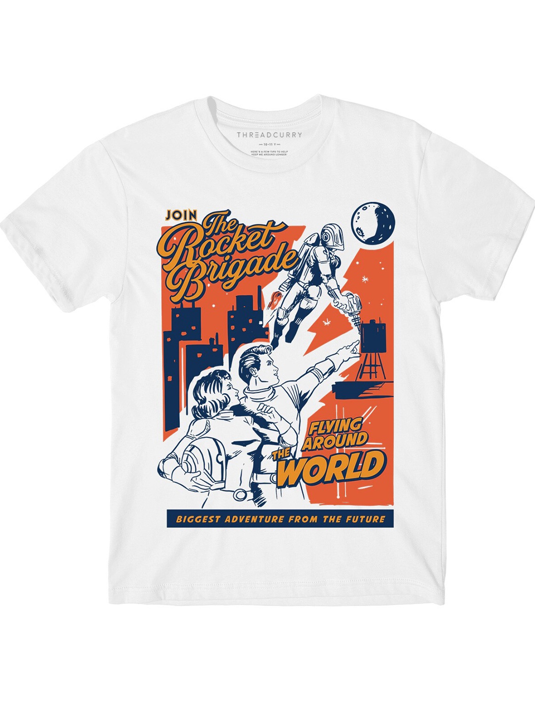 

THREADCURRY Boys Graphic Printed Cotton T-shirt, White