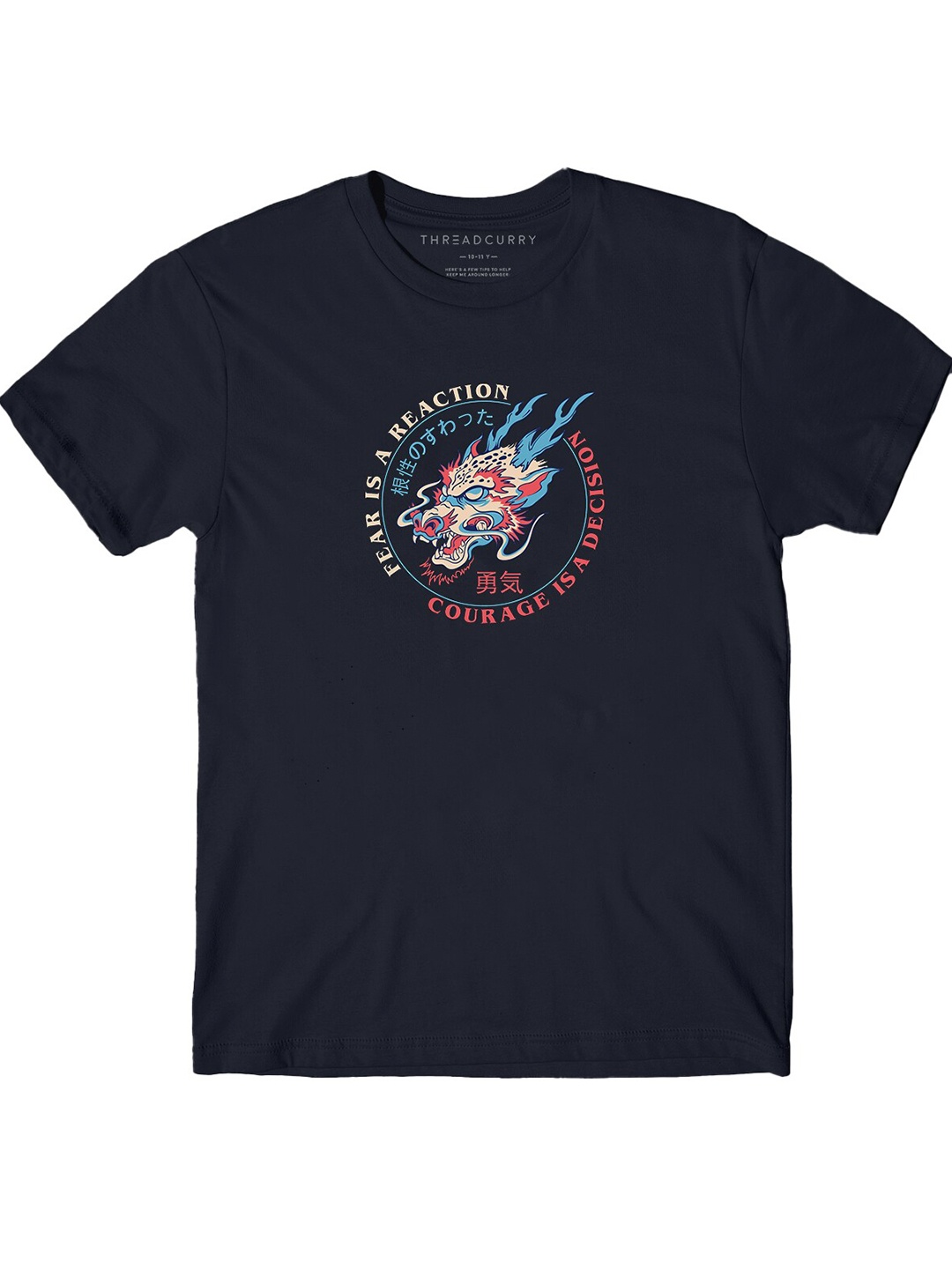

THREADCURRY Boys Graphic Printed Cotton T-shirt, Navy blue
