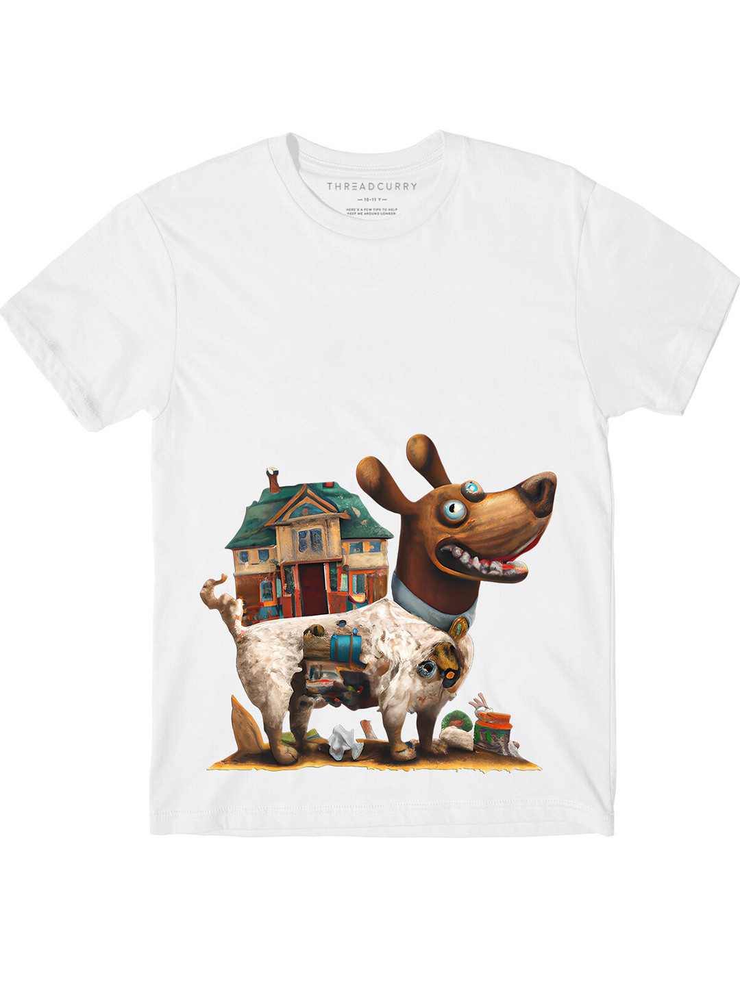 

THREADCURRY Boys Graphic Printed Cotton T-shirt, White