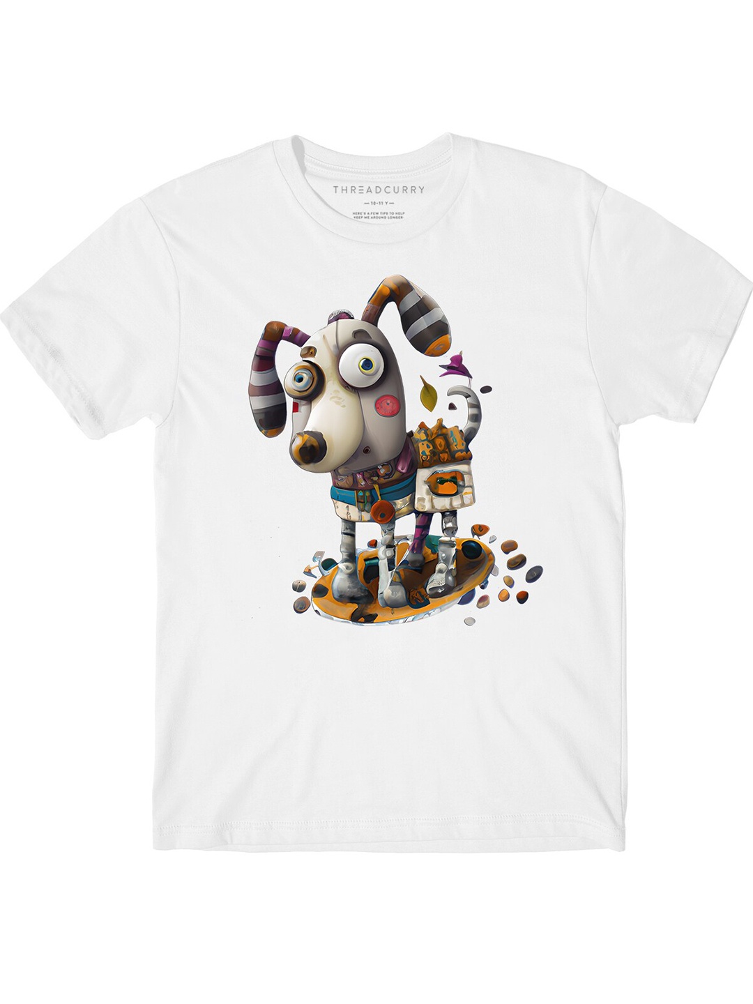 

THREADCURRY Boys Graphic Printed Cotton T-shirt, White