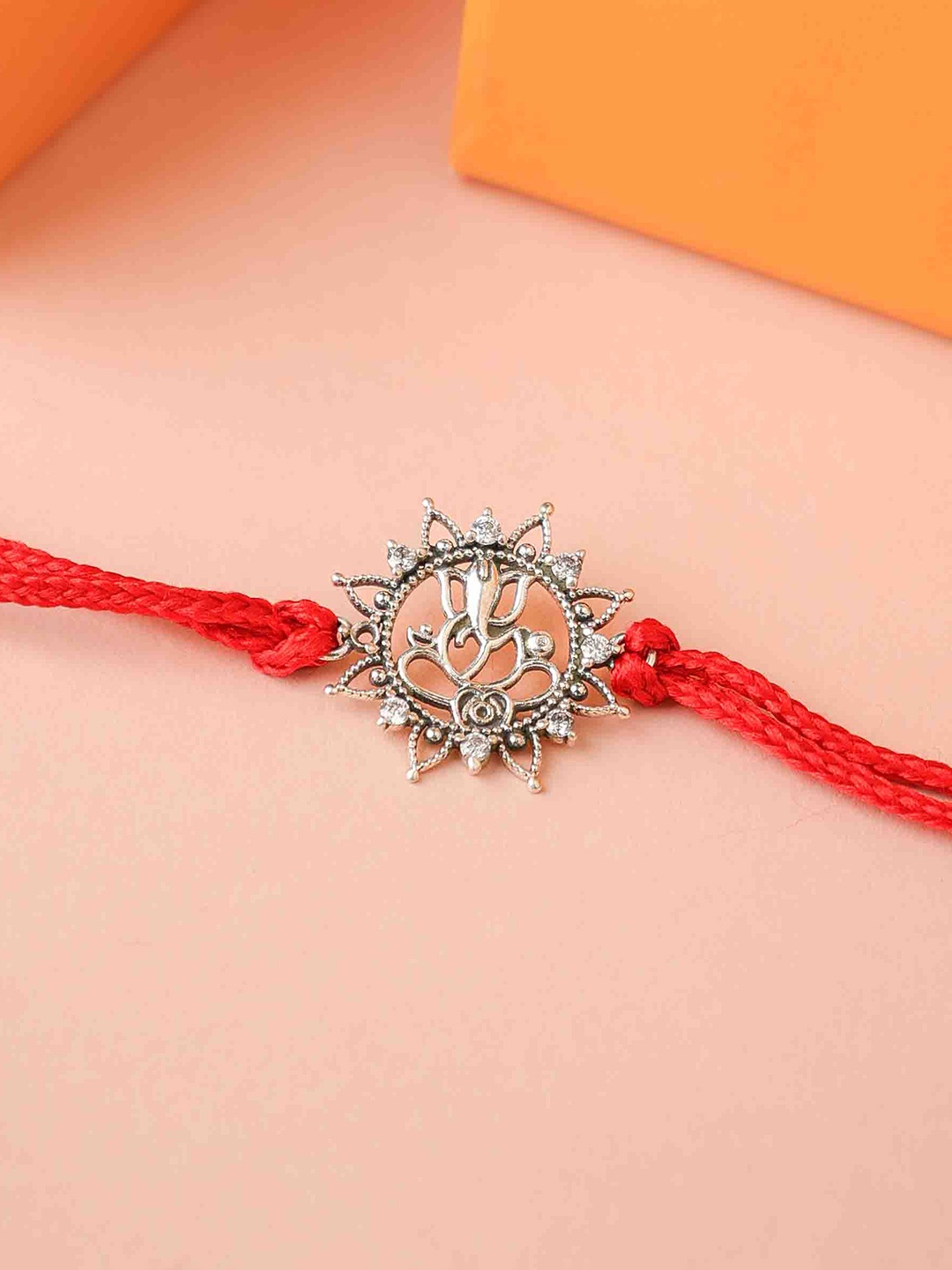 

Shyle 925 Sterling Silver Ganesha Charm Tie-Up Rakhi