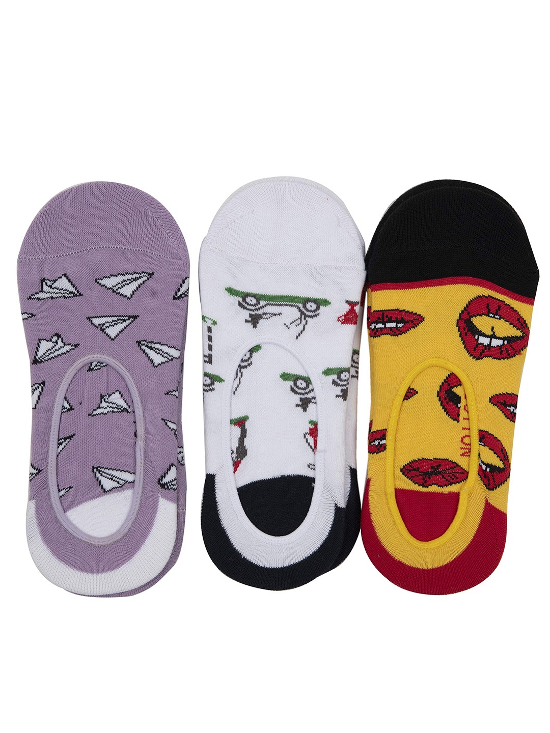 

SWHF Pack Of 3 Printed Organic Cotton Shoe Liners, White