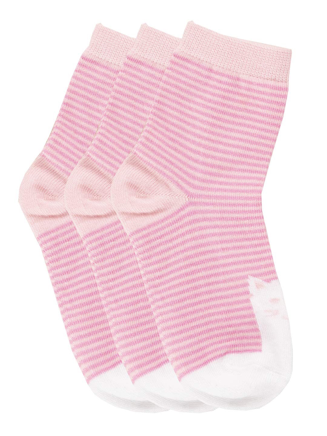 

SWHF Pack Of 3 Striped Cotton Ankle Length Socks, Pink