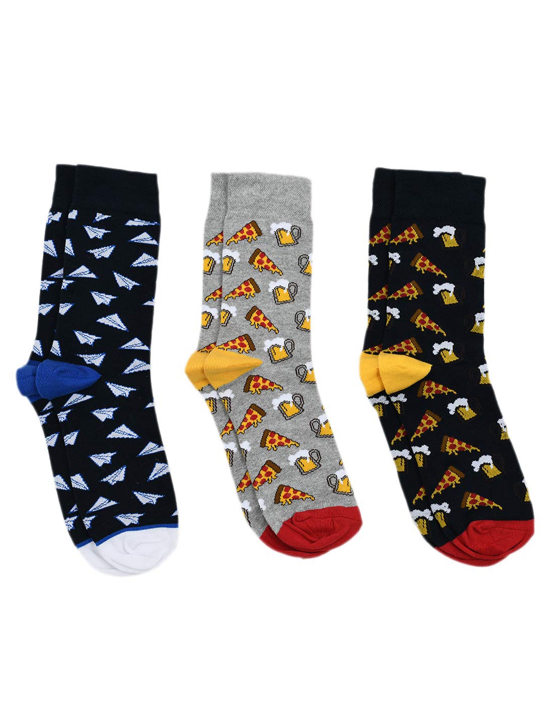 

SWHF Pack Of 3 Printed Ankle-Length Cotton Socks, Blue