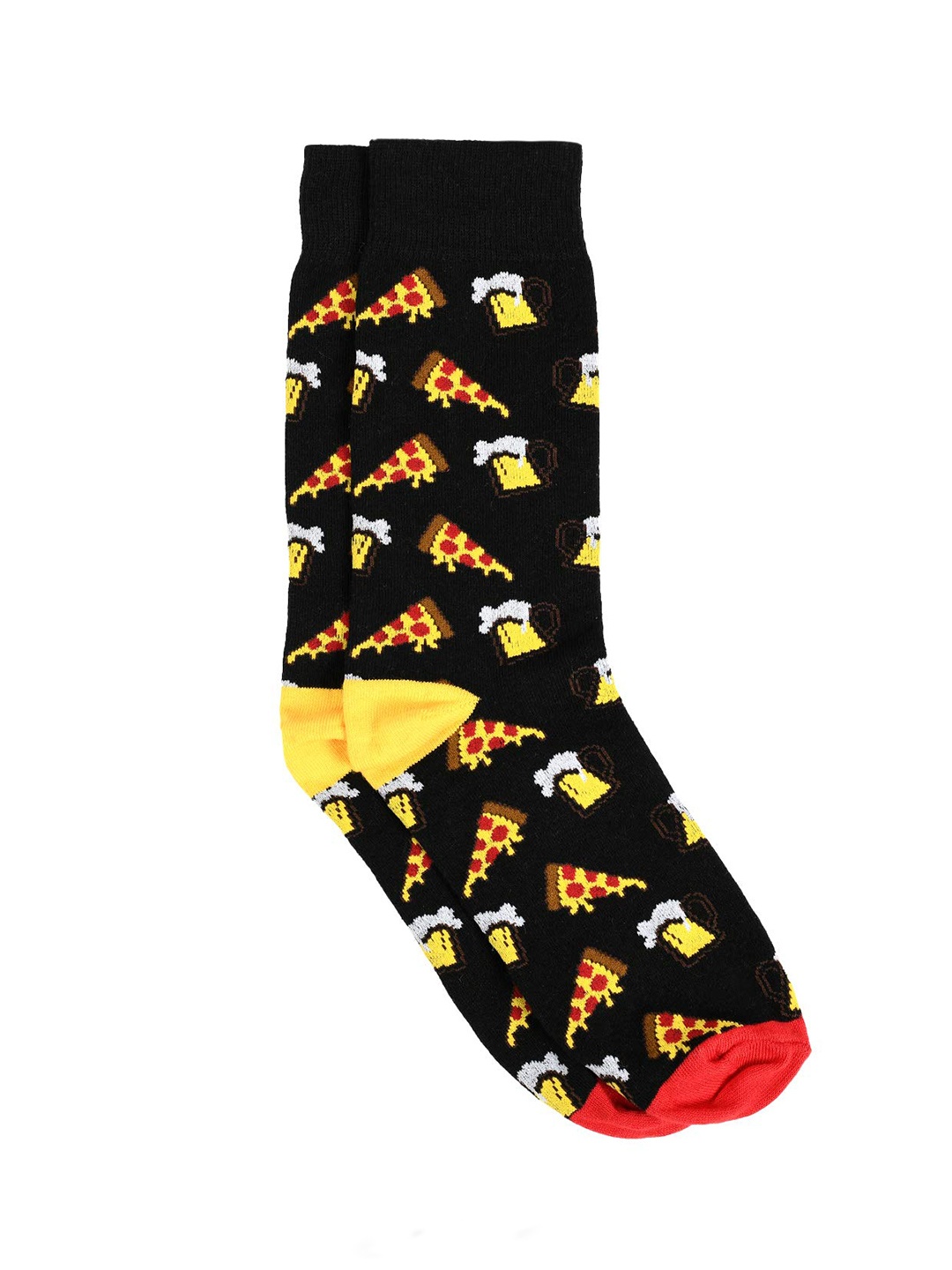 

SWHF Printed Cotton Crew-Length Socks, Black