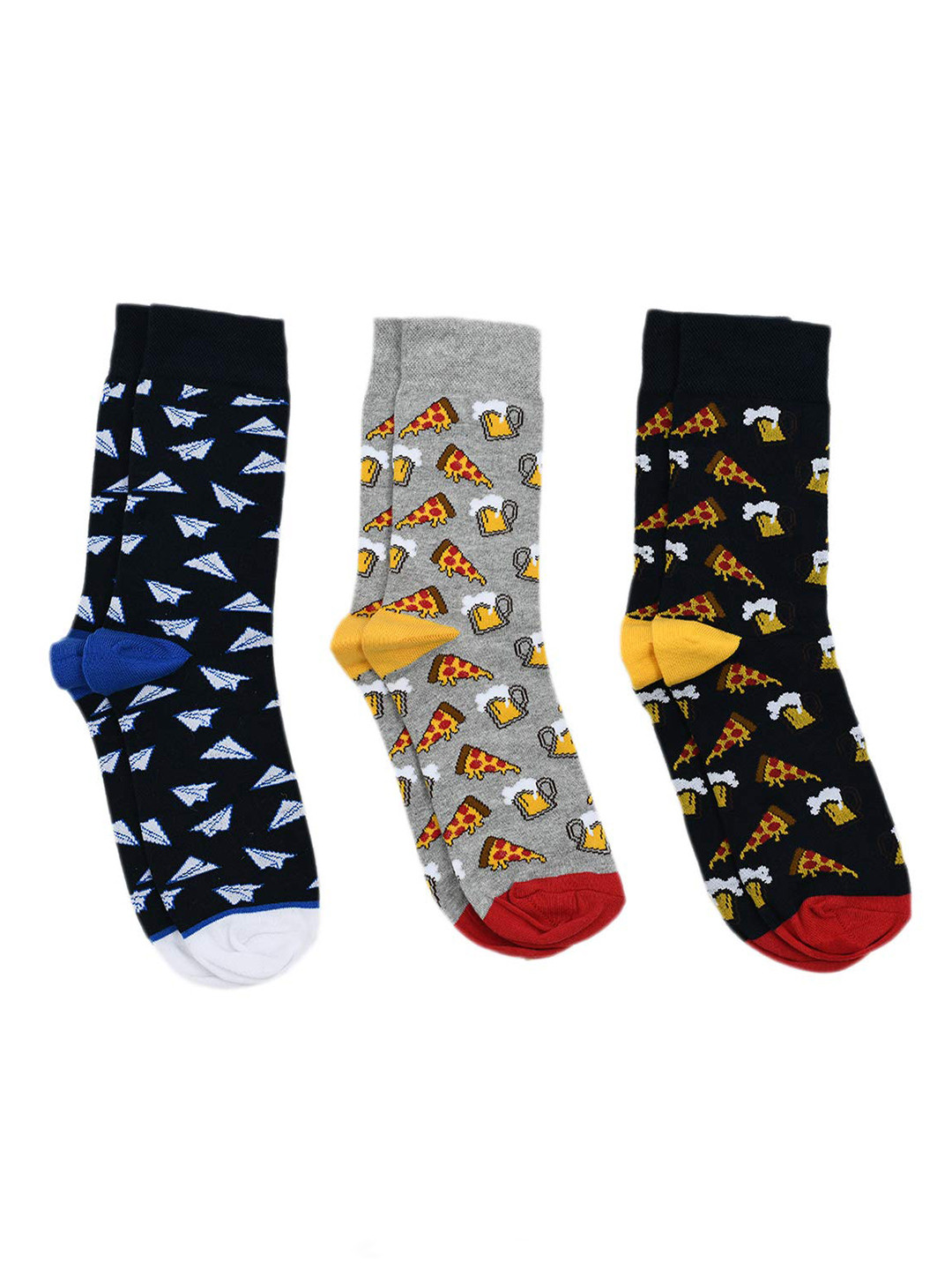 

SWHF Pack Of 6 Printed Cotton Above Ankle-Length Socks, Navy blue