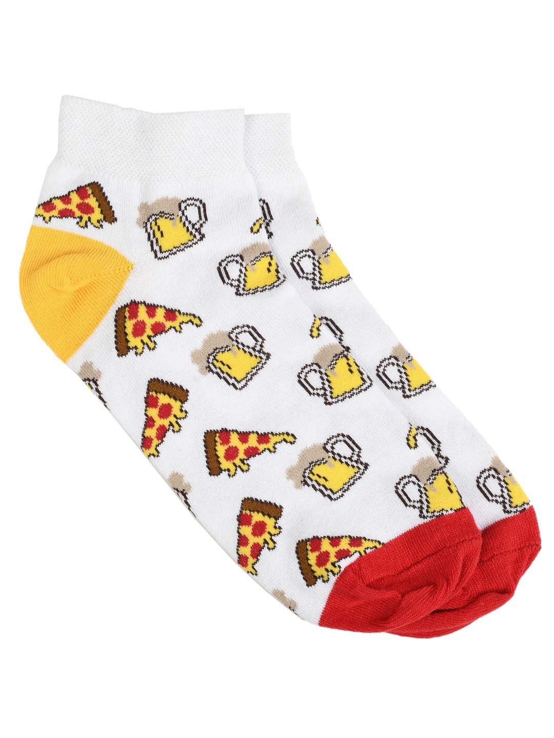 

SWHF Printed Cotton Ankle-Length Socks, White