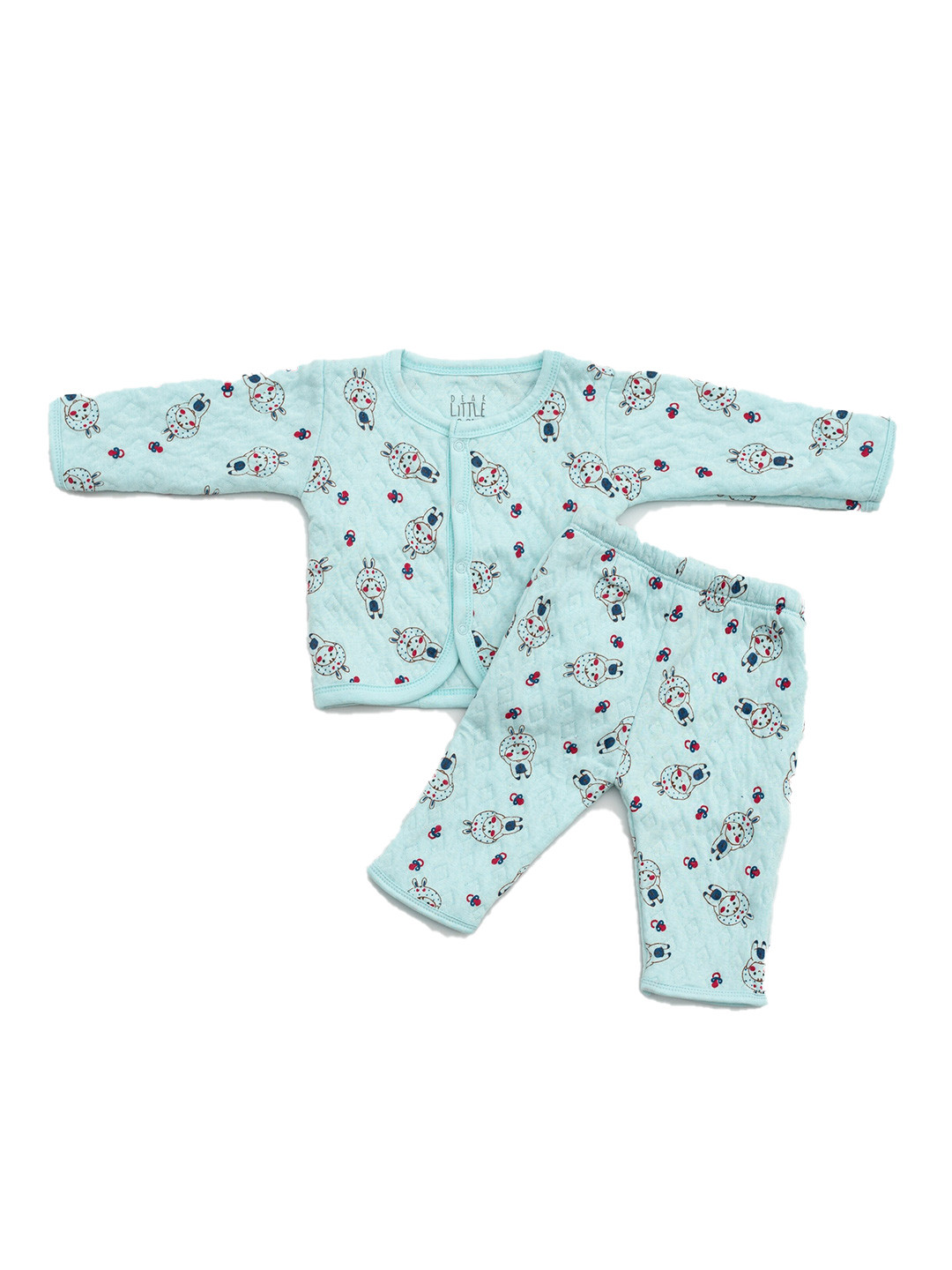 

Dear Little Infants Printed Quilted Pure Cotton Shirt With Trousers, Blue