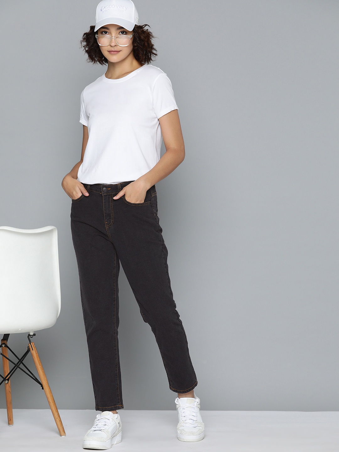 

Harvard Women Boyfriend Fit Jeans, Black