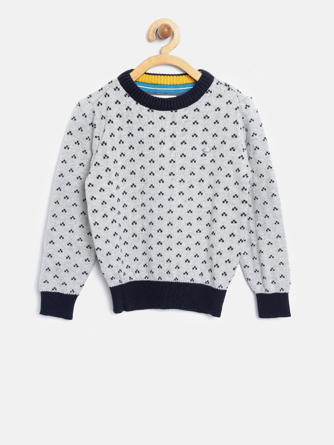 

Blue Giraffe Boys Grey & Navy Blue Patterned Sweater