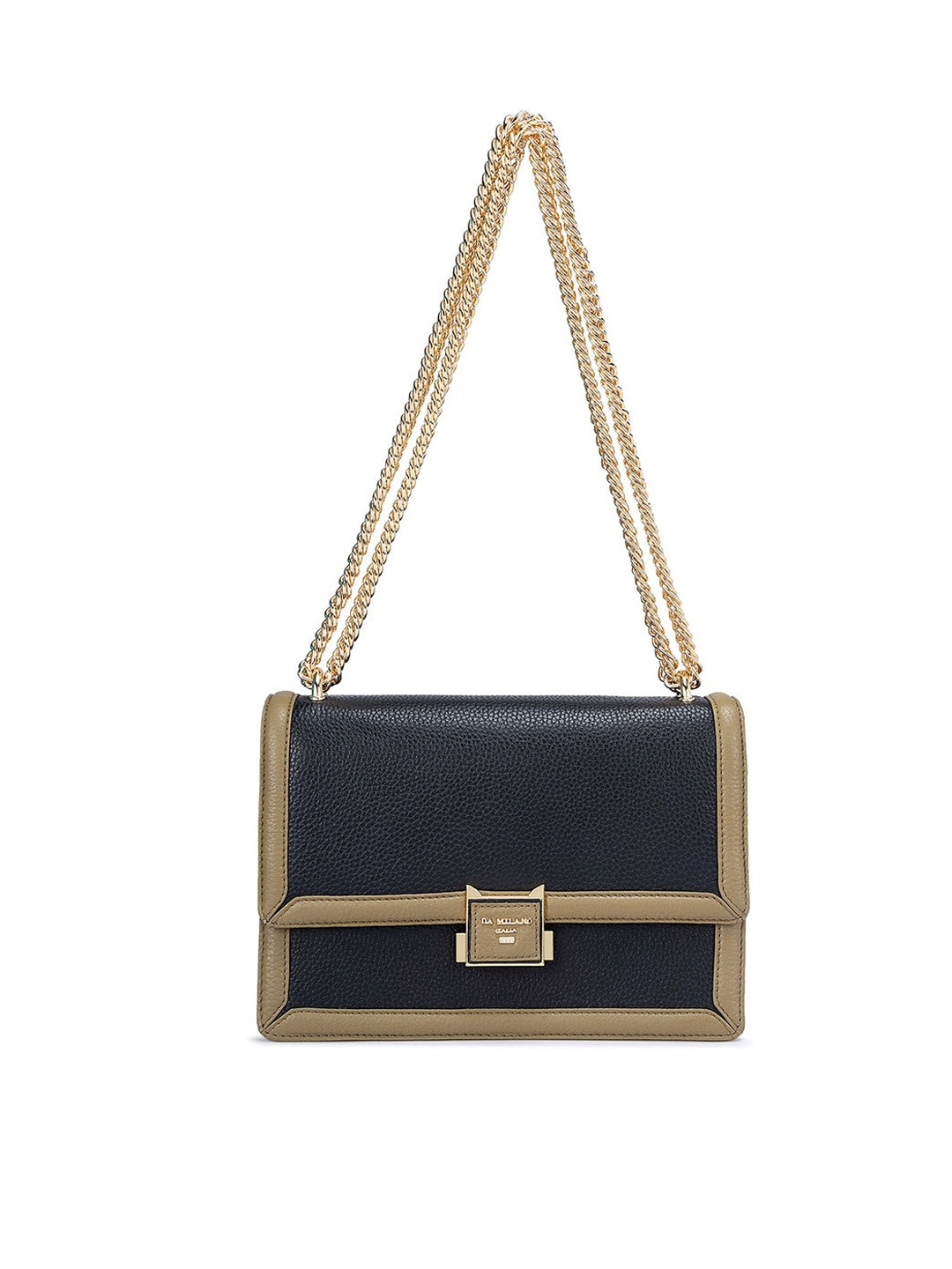 

Da Milano Leather Structured Sling Bag, Black