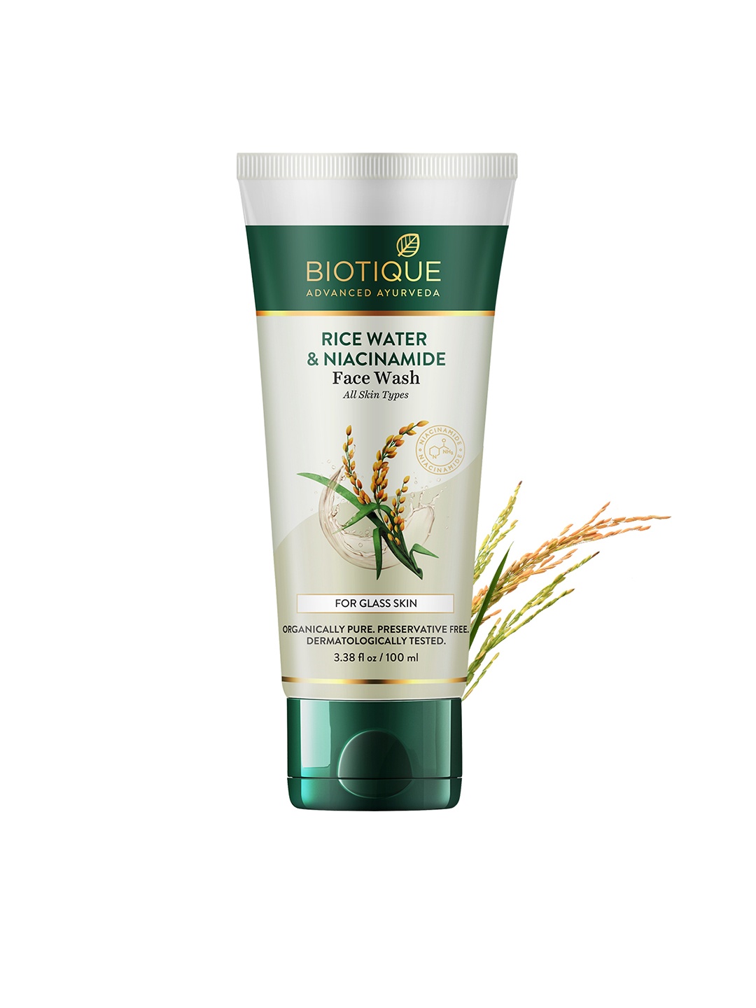 

Biotique Rice Water & Niacinamide Gel Face Wash for Glass Skin - 100 ml, White