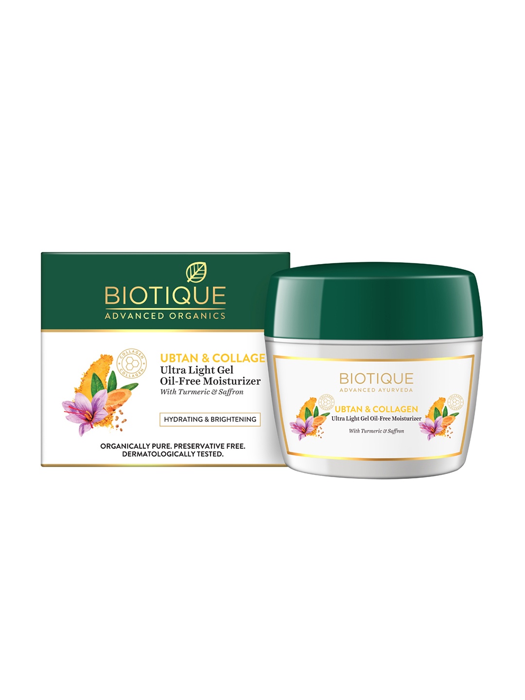 

Biotique Ubtan & Collagen Ultra Light Gel Oil Free Moisturizer with Turmeric - 200ml, White