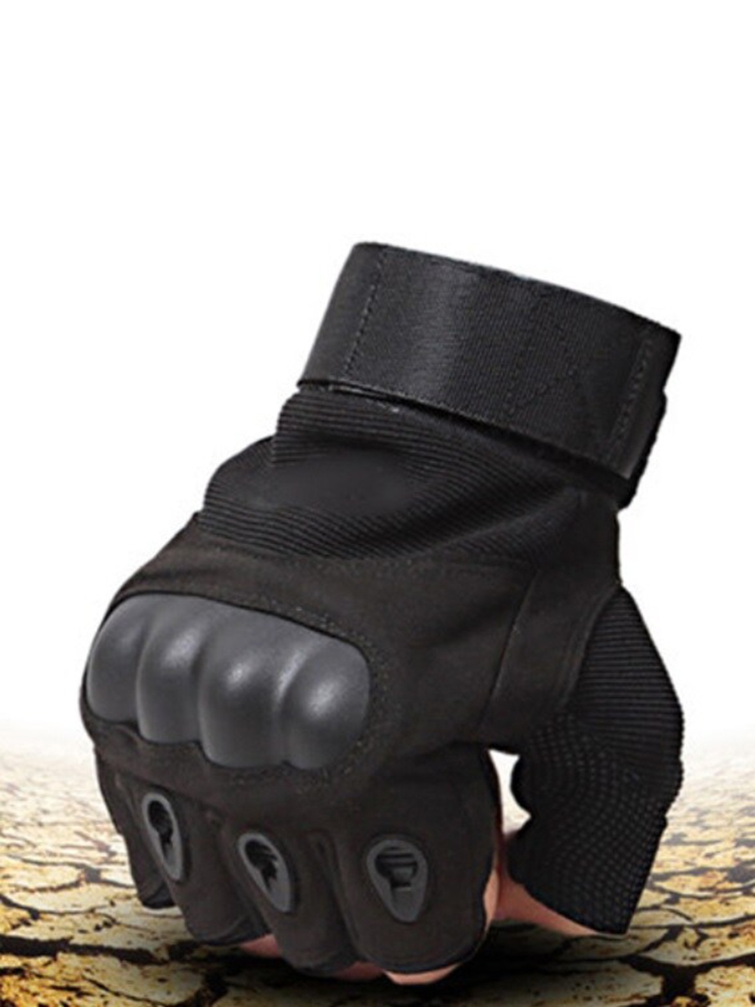 

Alexvyan Men Protective & Breathable Half Finger Gloves, Black