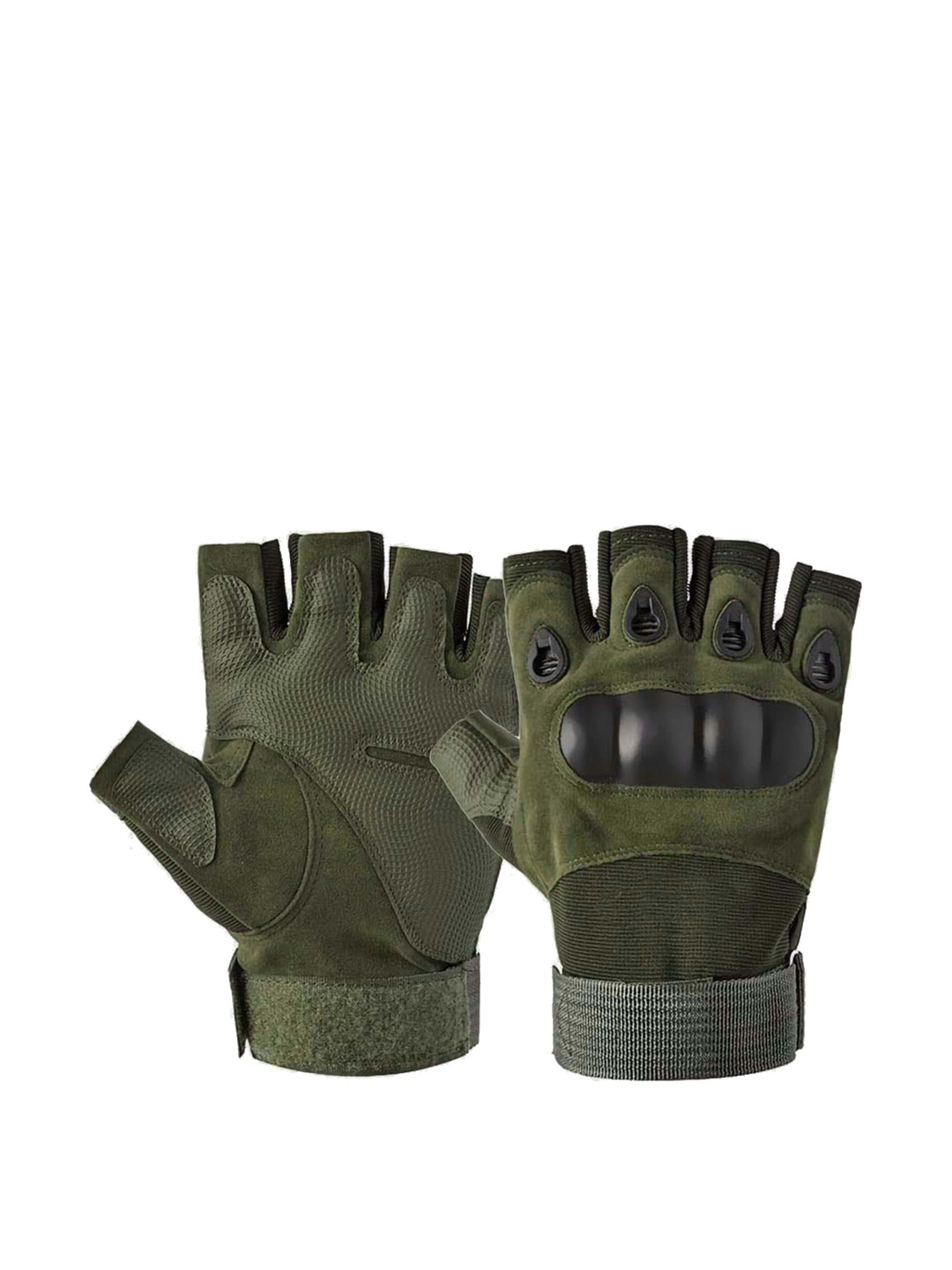 

Alexvyan Men Protective & Breathable Half Finger Gloves, Green