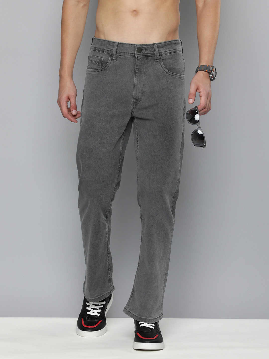

Harvard Men Mid-Rise Bootcut Jeans, Grey