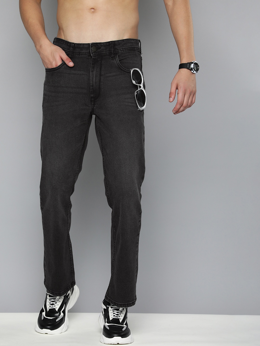 

Harvard Men Bootcut Stretchable Jeans, Black