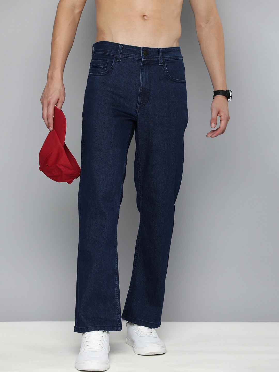 

Harvard Men Bootcut Stretchable Jeans, Navy blue