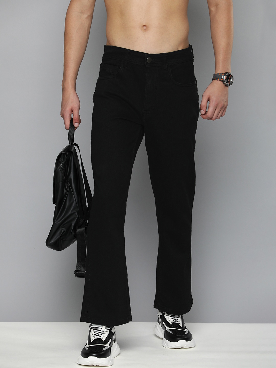

Harvard Men Mid-Rise Bootcut Jeans, Black