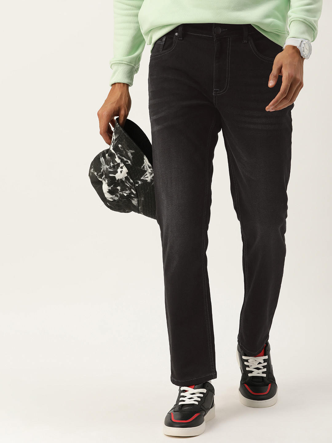 

Kook N Keech Men Mid-Rise Slim Fit Jeans, Black