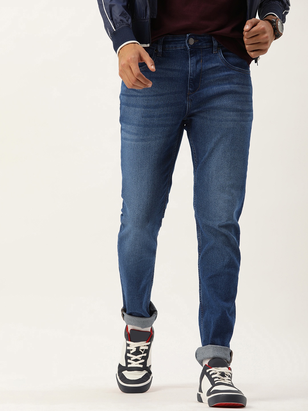 

Kook N Keech Men Tapered Fit Light Fade Jeans, Blue