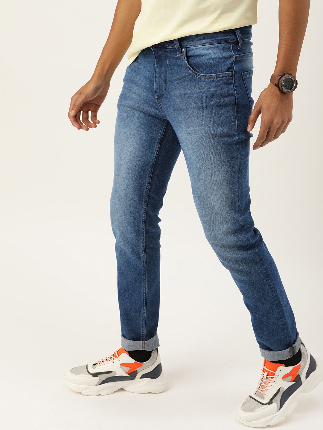 

Kook N Keech Men Tapered Fit Light Fade Jeans, Blue