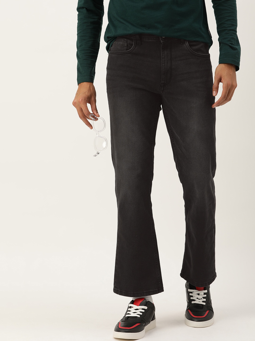 

Kook N Keech Men Mid-Rise Bootcut Jeans, Black