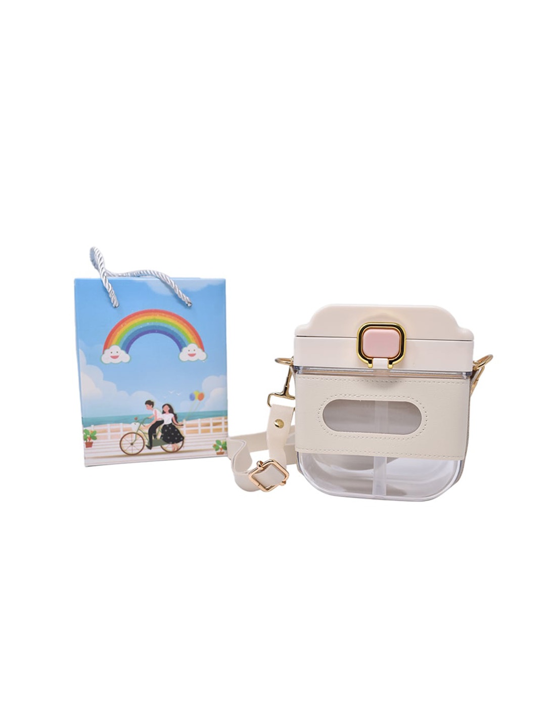 

K&U Kids Cream Canister Sipper Water Bottle - 500 ml