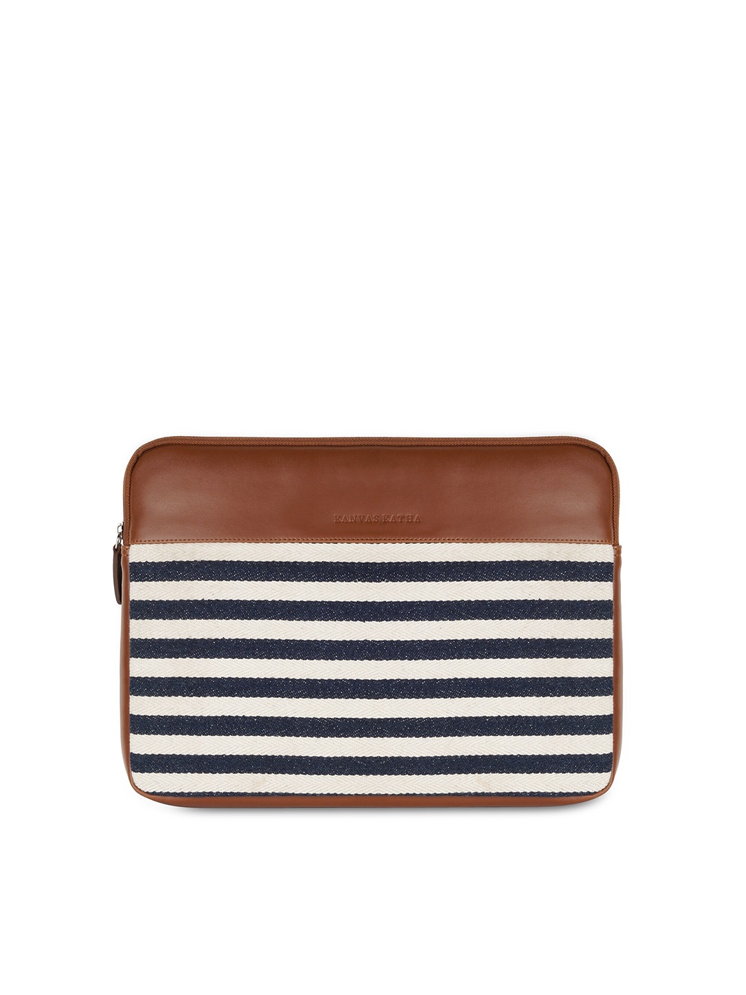 

Kanvas Katha Unisex Striped Laptop Sleeve, Tan
