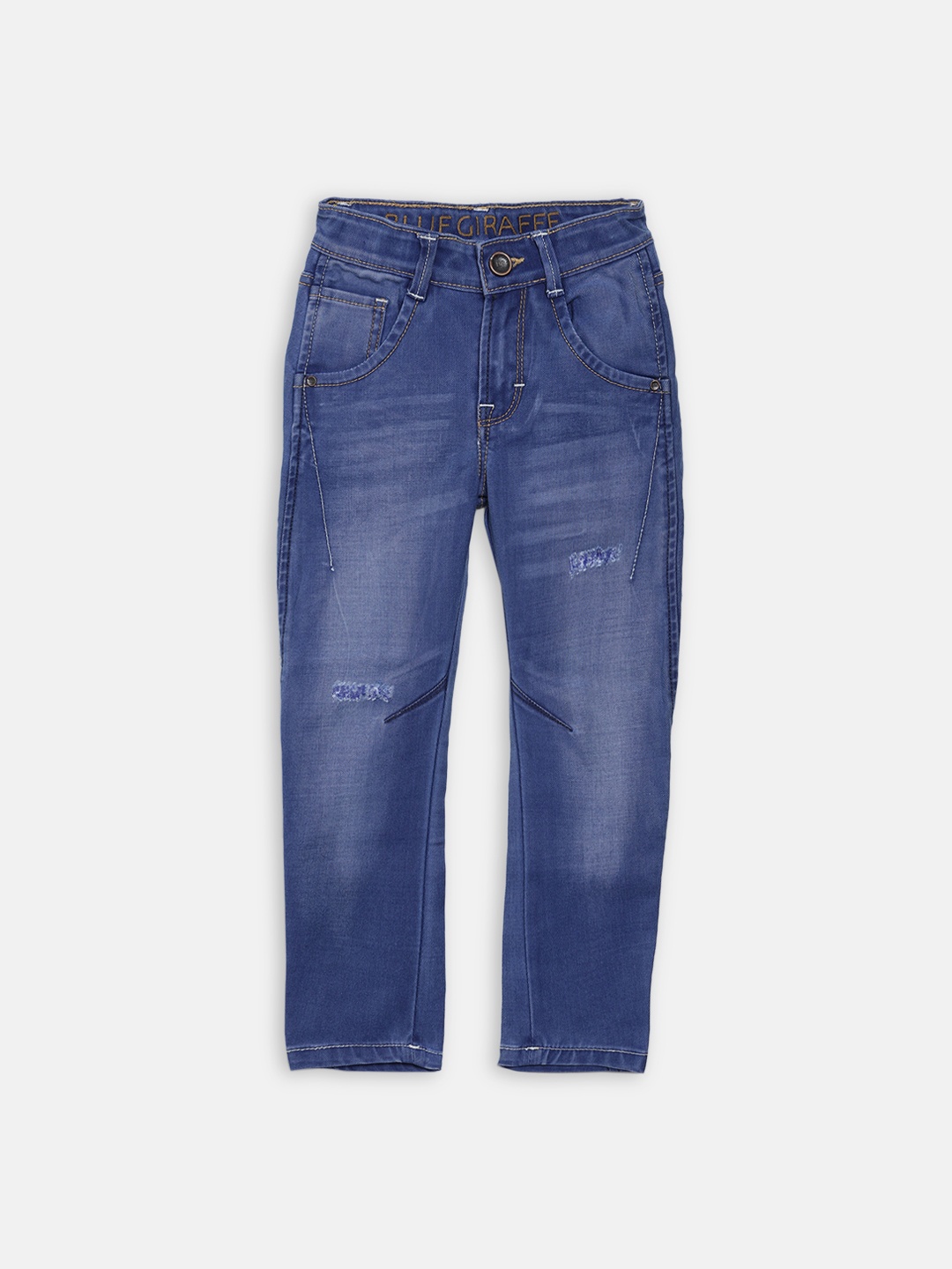

Blue Giraffe Boys Blue Mid-Rise Low Distress Stretchable Jeans