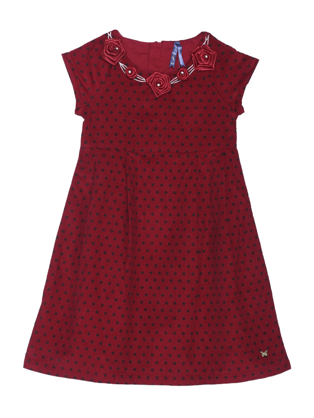 

Blue Giraffe Girls Maroon Printed A-Line Dress
