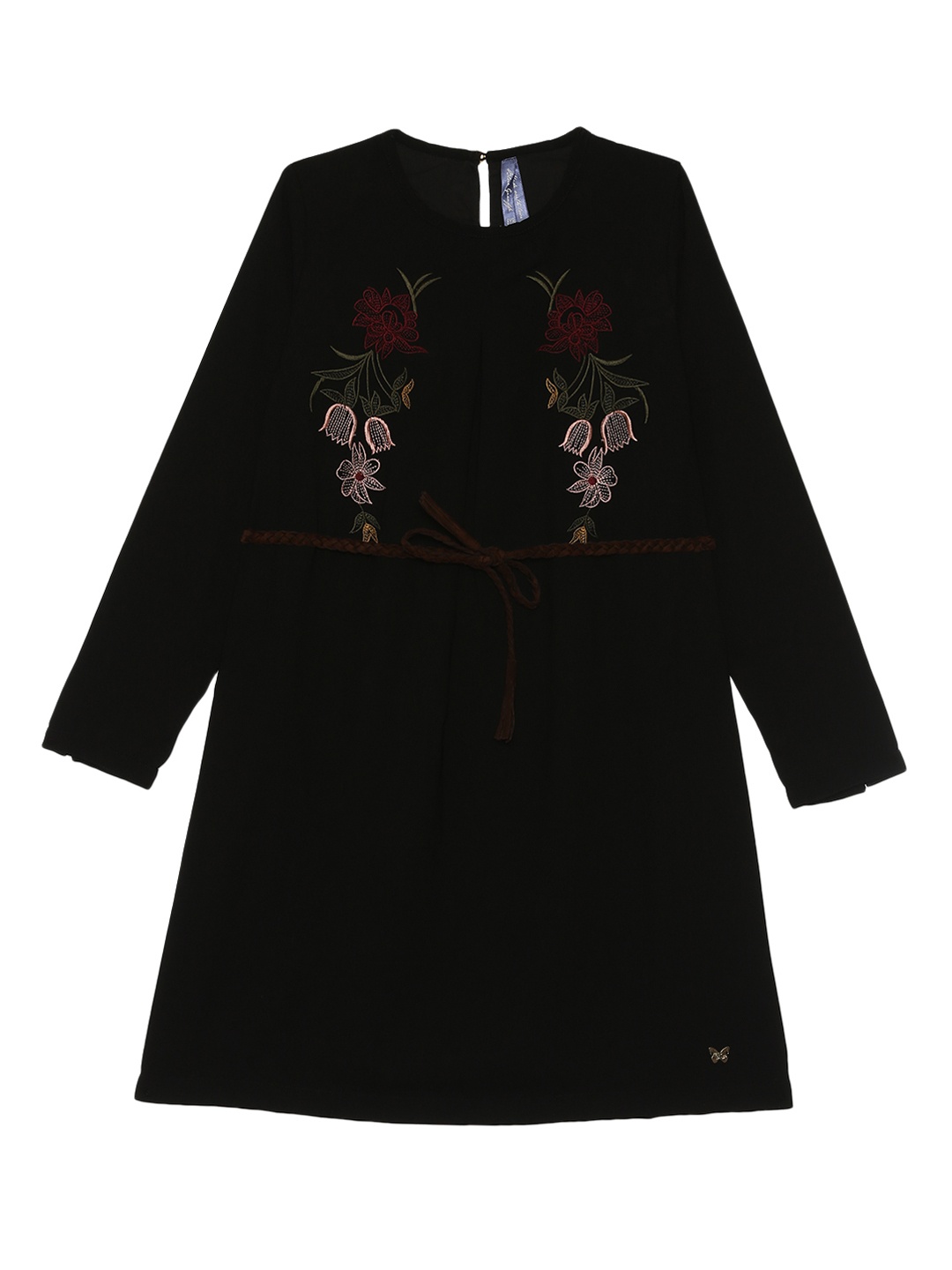 

Blue Giraffe Girls Black A-Line Dress