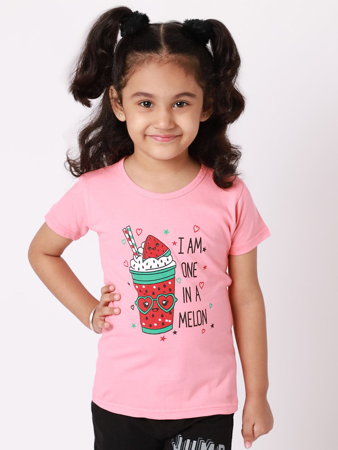 

BAESD Girls Graphic Printed Cotton T-shirt, Pink